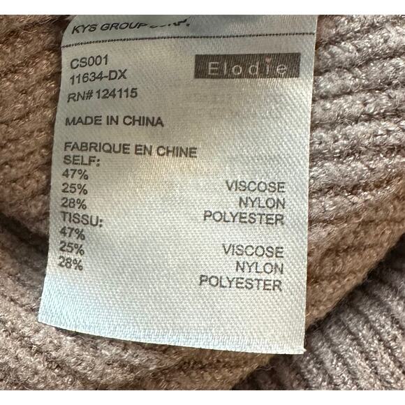 2/$30 Elodie Boxy Dolman Cropped Sweater Taupe Tan Long Sleeve Ribbed Size XS - Picture 11 of 12